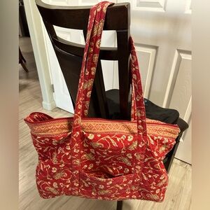 Beautiful X-Large red paisley print travel bag by Bueno. $20